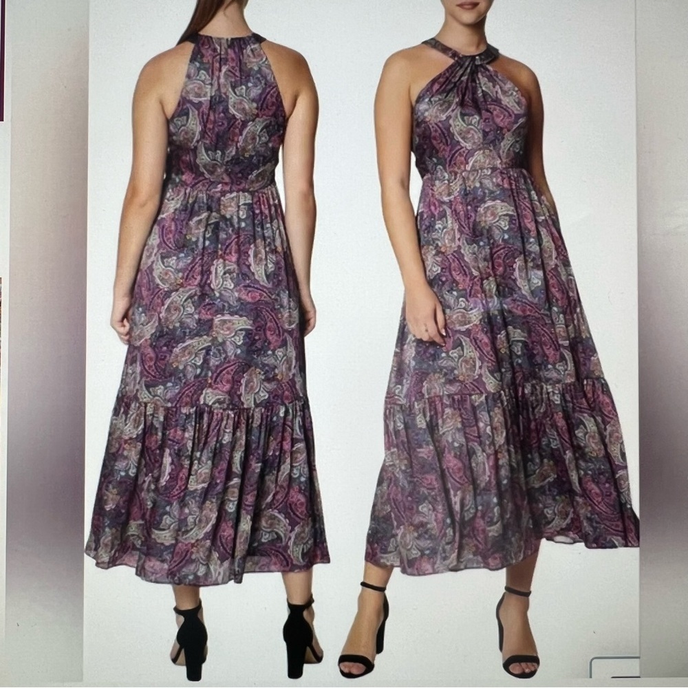 Laundry by Shelli Segal Halter Maxi Dress Size 14 - Picture 1 of 8